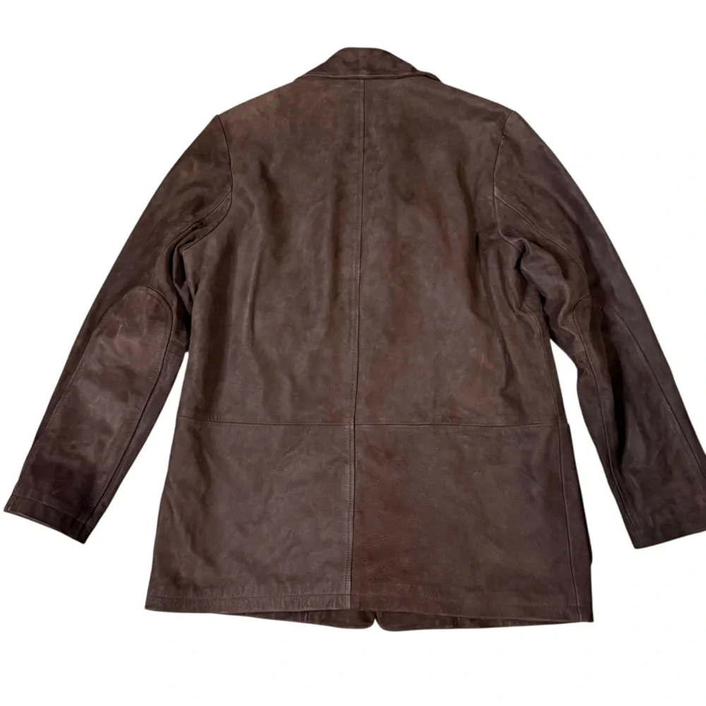 Vintage Mens Medium Cole Haan Country Brown Suede Calfskin Coat Jacket - Picture 2 of 7